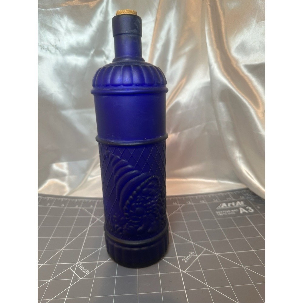 Cobalt Blue Glass Bottle Cornucopia Designs Matte Finish 1/2 Cork Stopper